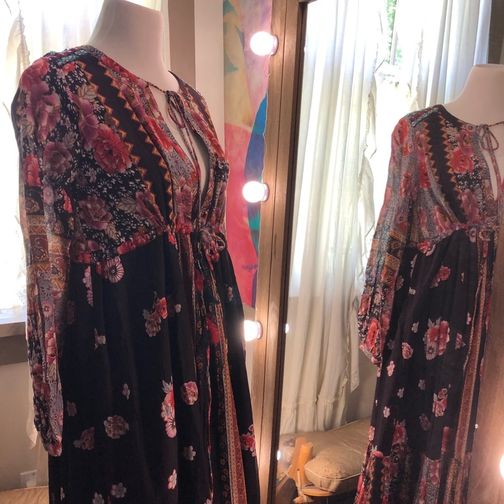 Lydia cotton patchwork floral prairie maxi dress - Picture 8 of 9